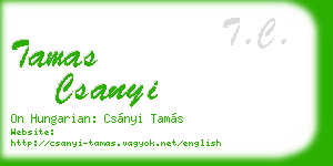 tamas csanyi business card
